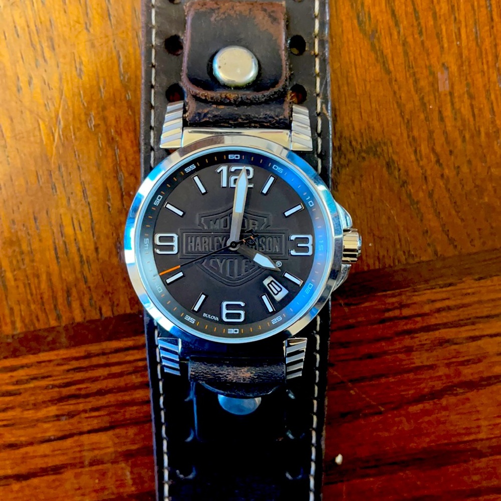 Bulova watch. Harley Davidson style